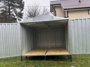 Хозблок для садовой техники в цинковом цвете в дер. Полушкино, Одинцовский г.о, МО