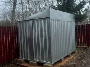 Хозблок для снегоуборочной техники и велосипедов в цинковом цвете в дер. Воробьево, Рузский мун.окр, МО