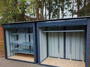Два шкафа для садовой техники и инвентаря в графитовом цвете в дер. Капустино, Раменский р-н, МО