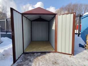 Гараж для хранения погрузчика в шоколадном цвете на территорию организации в г. Москва