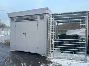 Хозблок для уборочного инвентаря и техники в светло-сером цвете на территорию организации в г. Москва, р-н Хорошево-Мневники